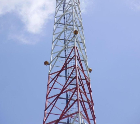 Tháp ăng-ten thép góc tam giác mạ kẽm nhúng nóng 5G phù hợp cho mạng di động và phát sóng