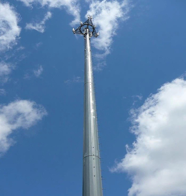 Tháp Viễn Thông Ống Đơn Mạ Kẽm Nhúng Nóng Tùy Chỉnh Dễ Lắp Đặt và Hỗ Trợ 4G 5G